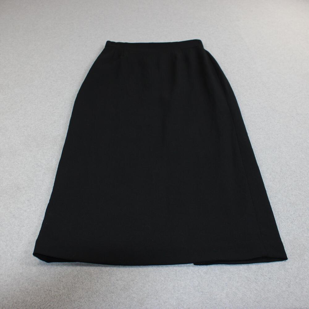 Vintage Eddie Bauer Skirt Women 6 Black Wool Midi Pencil Lined Office Heritage